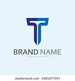 letra T logo Imagen y fuente T diseño gráfico Vector 
