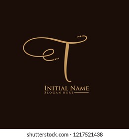 Letter T Logo. Initial Letter Design Vector Luxury Colors