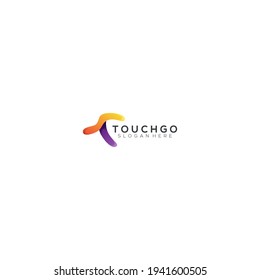 letter t logo initials with gradient colorful perfect for icon or symbols