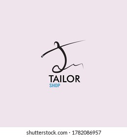 the letter t logo, the logo inspiration from threads and needles. suitable for tailor shops, clothes, sewing tools, sewing machines.