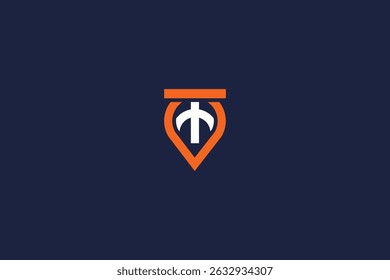 letter t logo location concept icon vector logo design template elements