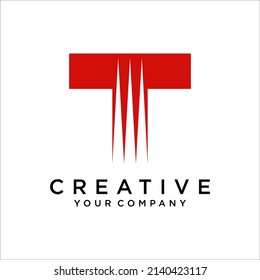 Letter T logo Minimal vector graphic alphabet symbol.