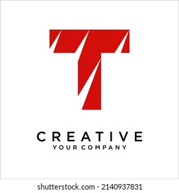 Letter T logo Minimal vector graphic alphabet symbol.