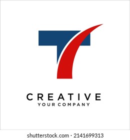 Letter T logo Minimal vector graphic alphabet symbol.