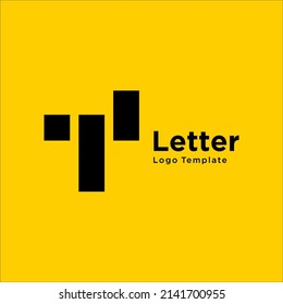 Letter T logo Minimal vector graphic alphabet symbol.