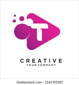 Letter T logo Minimal vector graphic alphabet symbol.