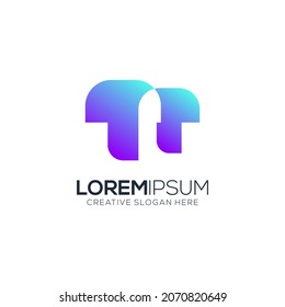letter t logo modern gradient colorful