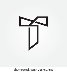 letter t logo with monogram