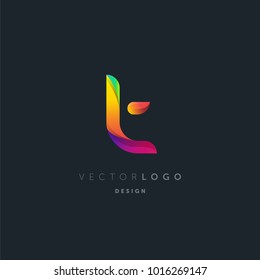 Letter T logo, multi colour letter icon vector template.

