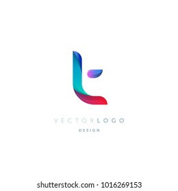 Letter T logo, multi colour letter icon vector template.

