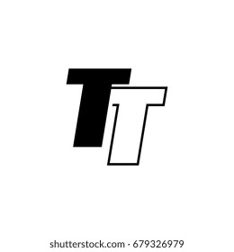 letter T and T logo overlapping black negative