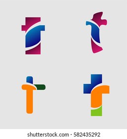 Letter T logo set
