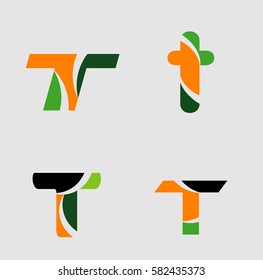 Letter T logo set
