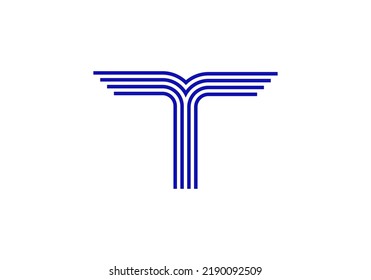 Diseño sencillo del logotipo de la carta T