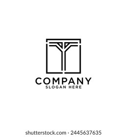 Logo de la letra T. diseño de logotipo simple y moderno.