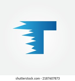 letter t logo with speed