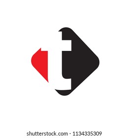 Letter T logo with Square background