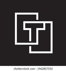 Letter-T-Logo, quadratische Form, farbige und digitale abstrakte Punktverbindung
