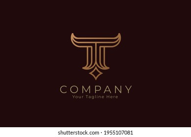 Letter T Logo, stylish and elegant monogram letter T logo, perfect for business and company logos,  vector illustration
