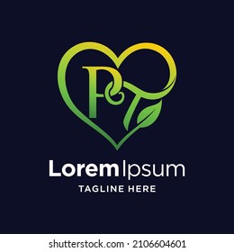 Logo de la carta T con el concepto de té