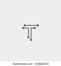 Letter T Logo Tech Wifi Vector Design