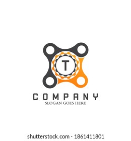 Letter T Logo, Technology and Industrial Service Concept Gear and Bracket Initial Logo Vector Design.
