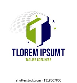 Letter T logo template. Creative logo on hexagonal shape with Flat design style isolated on white background. Can be use as symbol and icon for your business identity. - Vector Illustration