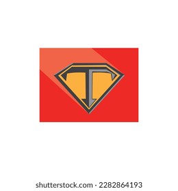 letter T logo template emblem design vector color illustration