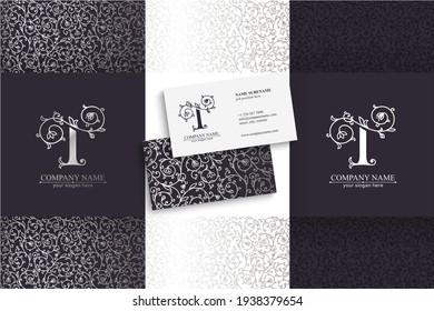 Letter T logo template. Monnogram, delicate floral design. Personal logo. Vector design.