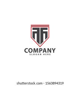 letter T logo with a unique letter T shape and shield and color combination that makes this design. unique, modern, simple.