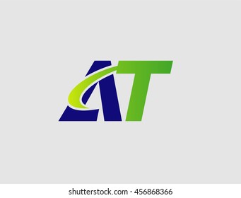 Letter a and t logo vector
