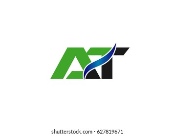 Letter a and t logo vector
