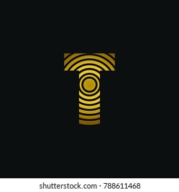 Letter T logo vector company gradient gold premium quality emblem