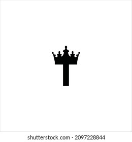 letter t logo vector crown template
