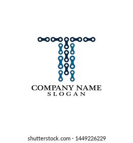 Letter T logo, vector illustration of modern icon bike chains