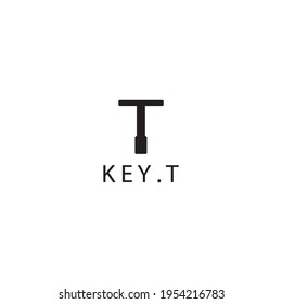 Ilustración vectorial del logotipo de la letra t del diseño clave