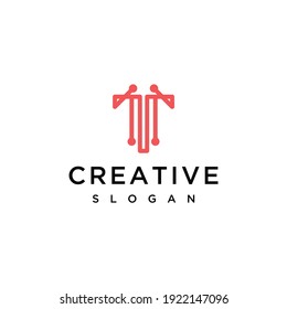 Imágenes vectoriales con logotipo de carta T	