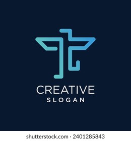 vector del logotipo de la letra T con concepto moderno creativo y idea simple