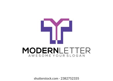 letter t logo vector template logo design