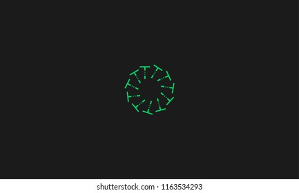 letter t logo in wreath shape for illustration use