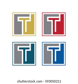 Letter T logo,Colorful Square shape symbol, Business corporate, Company, finance logotype