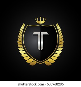 Letter T logo.Luxury logo design.Vector logo template.