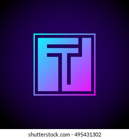 Letter T logo,Square shape symbol,Digital,Technology,Media