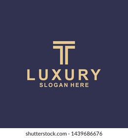 letter t, luxury logo template vector