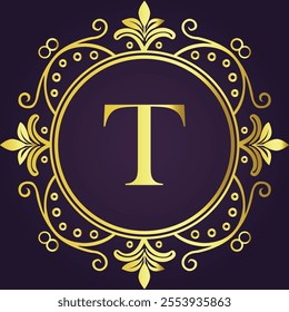 Letter T luxury and Royale brand logo concept design
