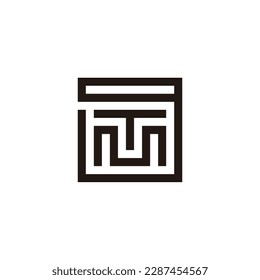 Letter T and M in g square geometric symbol simple logo vector