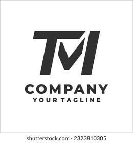 letter t m initials logo design vector