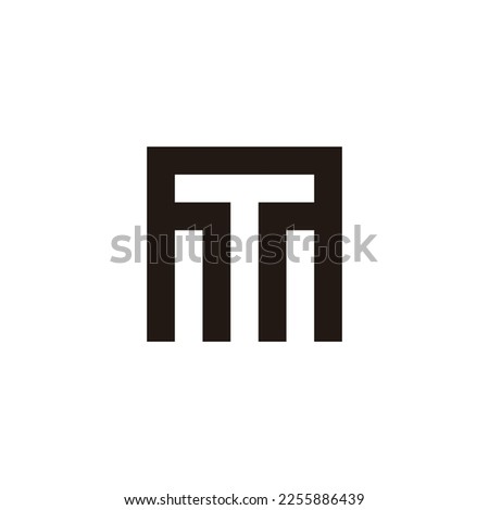 Letter T in M square geometric symbol simple logo vector
