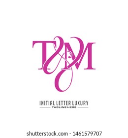 Letter T M TM logo initial vector. Initial luxury logo.
