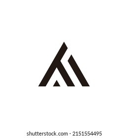 Letter T and M triangle outline simple symbol logo vector